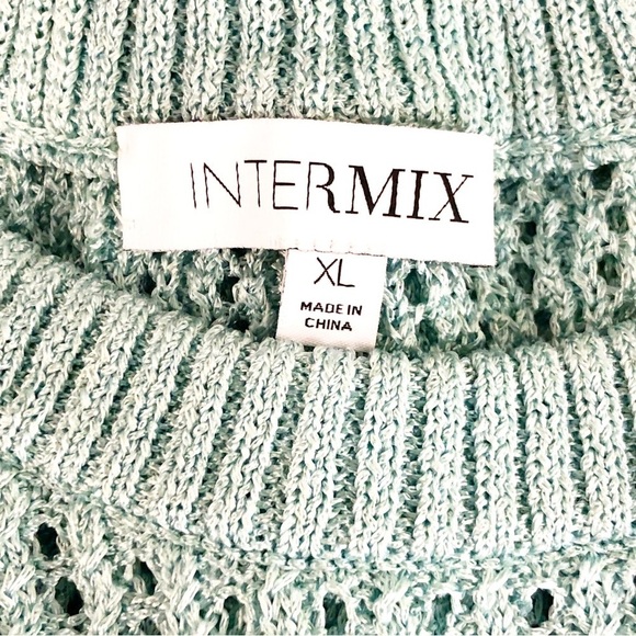 Intermix teal green open knit sweater - Picture 6 of 11